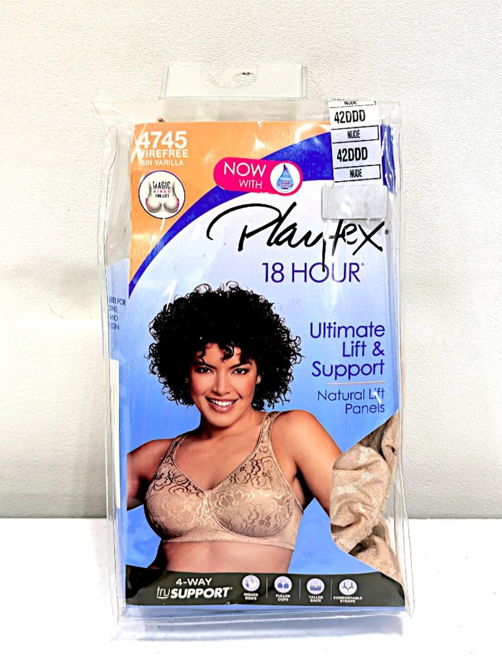 Playtex 18 Hour 42DDD Nude Wirefree Lift and Support Bra 4745